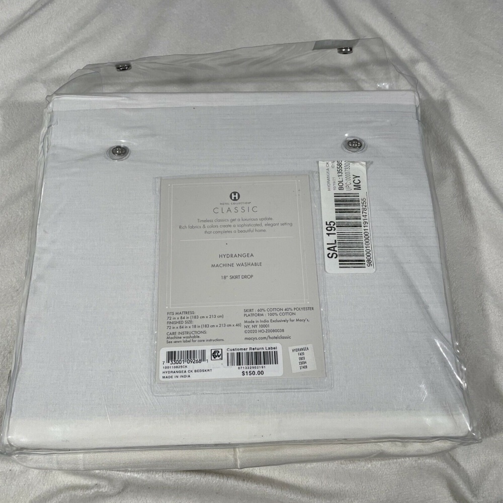 NWT [ California King ] Bedskirt for Hotel Collection‎ Hydrangea - Picture 4 of 9